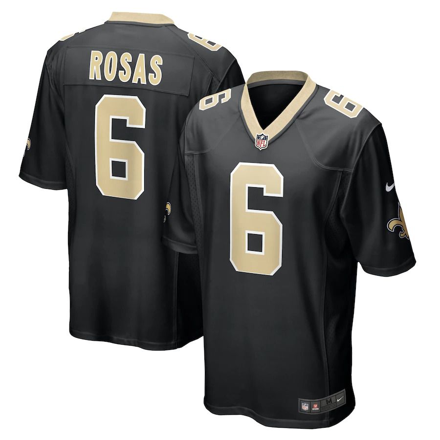 Men New Orleans Saints #6 Aldrick Rosas Nike Black Game NFL Jersey->new orleans saints->NFL Jersey